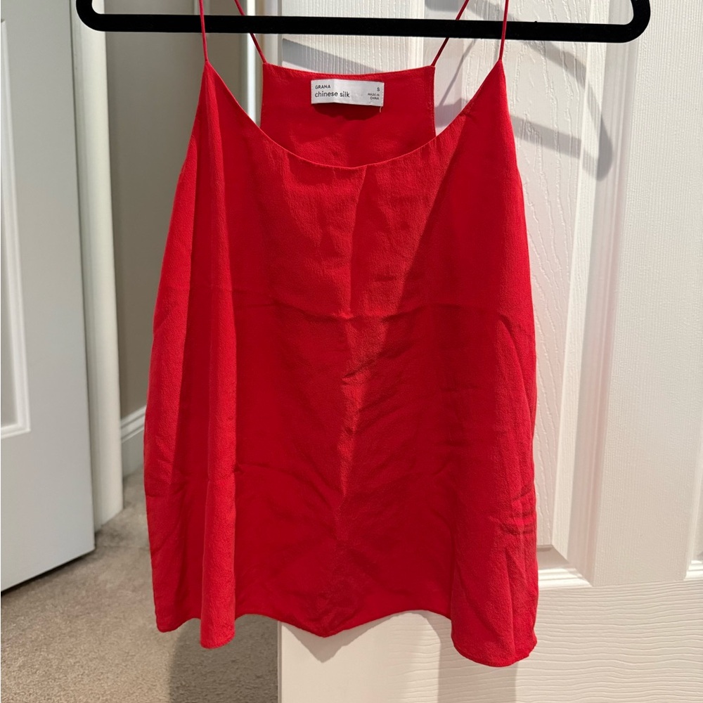 Grana Red Silk Camisole Top